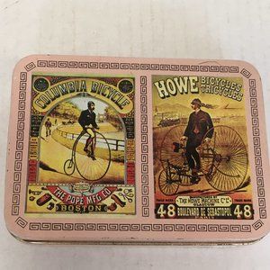 VTG  bicycle themed playing cards metal container